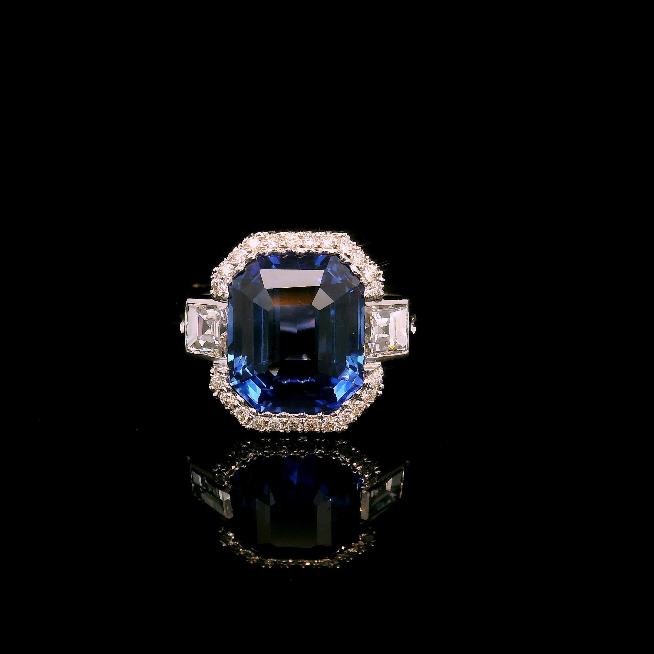 6.50 Blue Ceylon sapphire ring For Sale 2