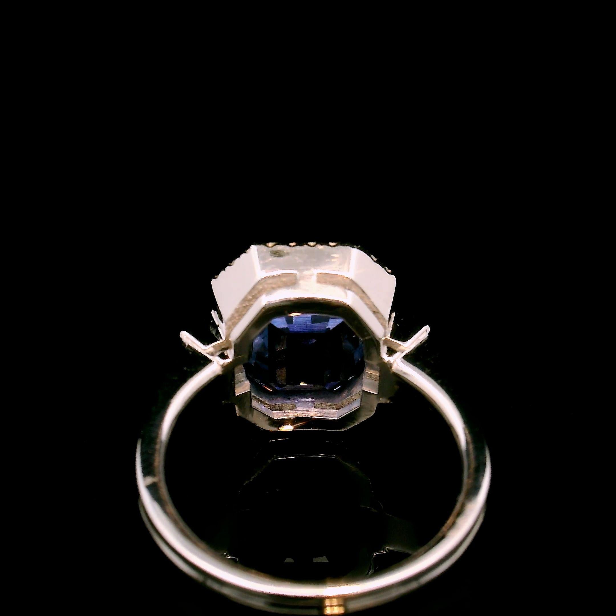 6.50 Blue Ceylon sapphire ring For Sale 3