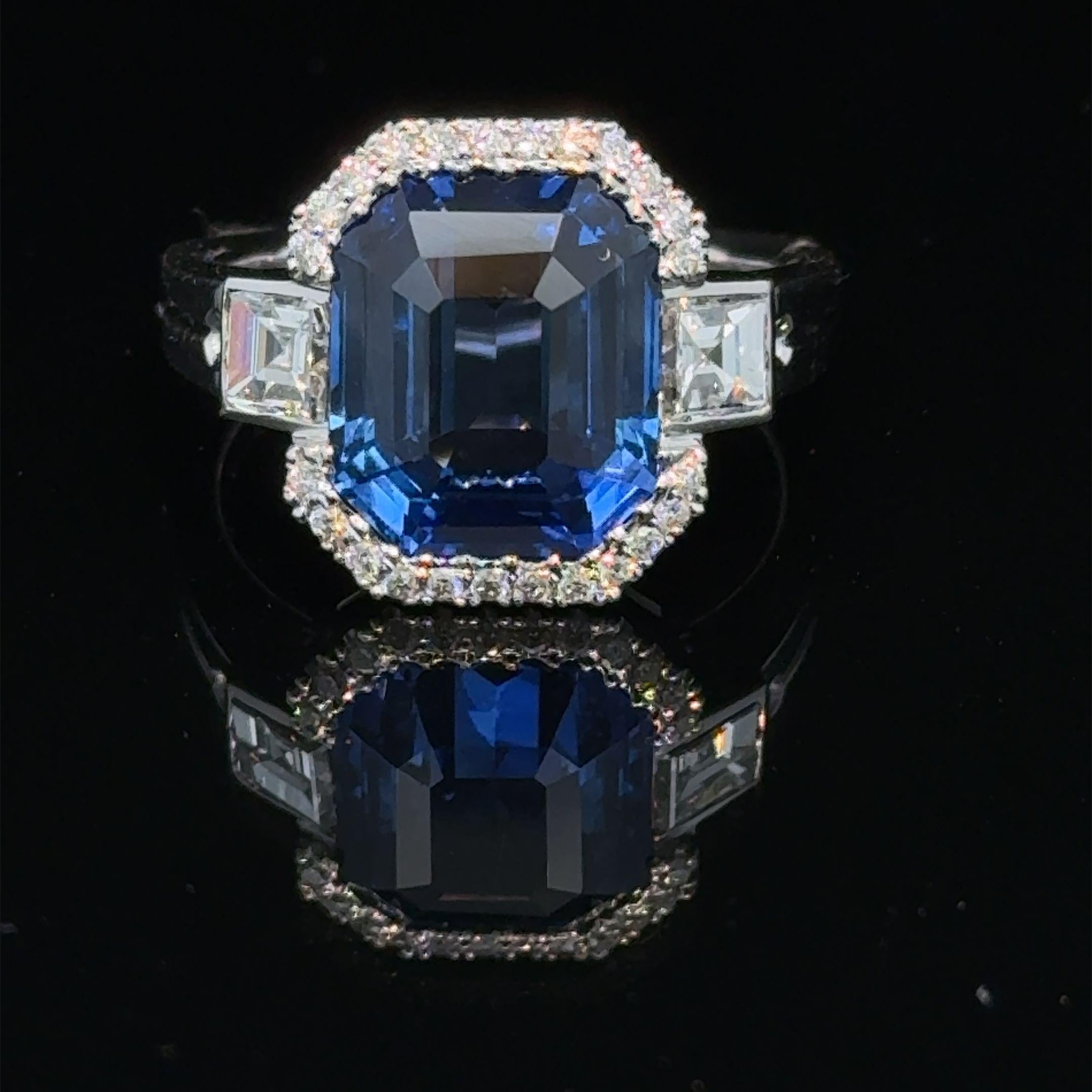 6.50 Blue Ceylon sapphire ring For Sale 4