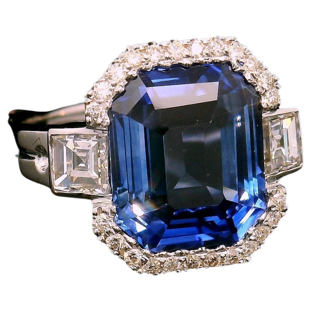 6.50 Blue Ceylon sapphire ring For Sale