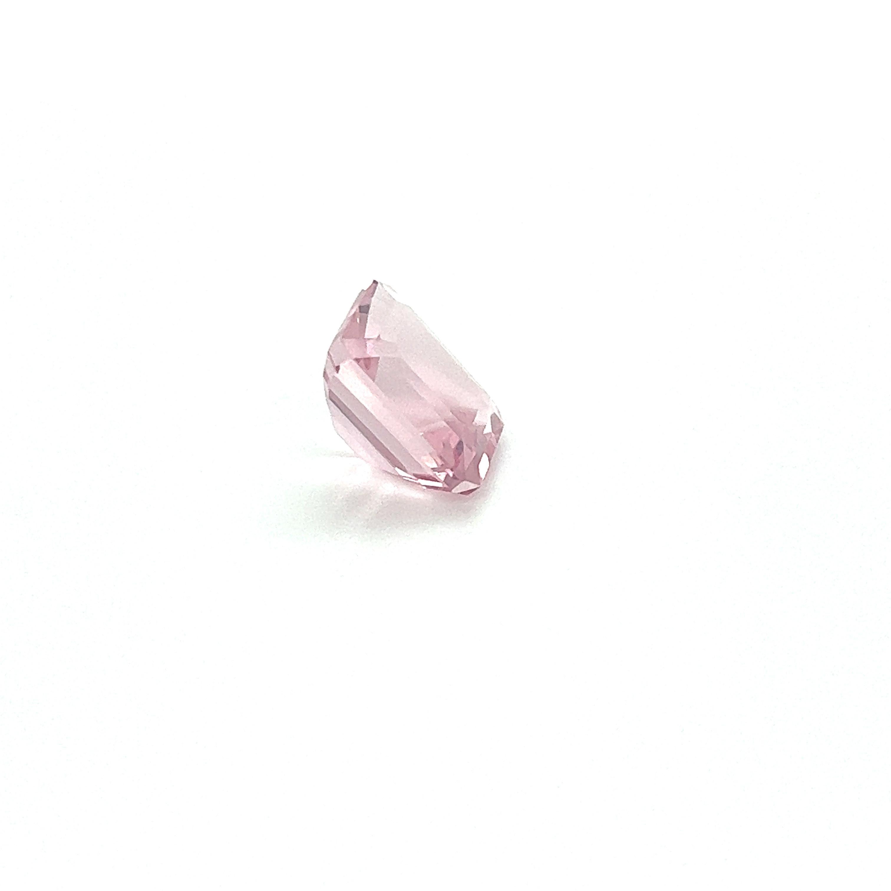 6.50 Carat AAA Natural Pink Morganite Emerald Cut Shape Loose Gemstone Jewellery In New Condition For Sale In New York, NY