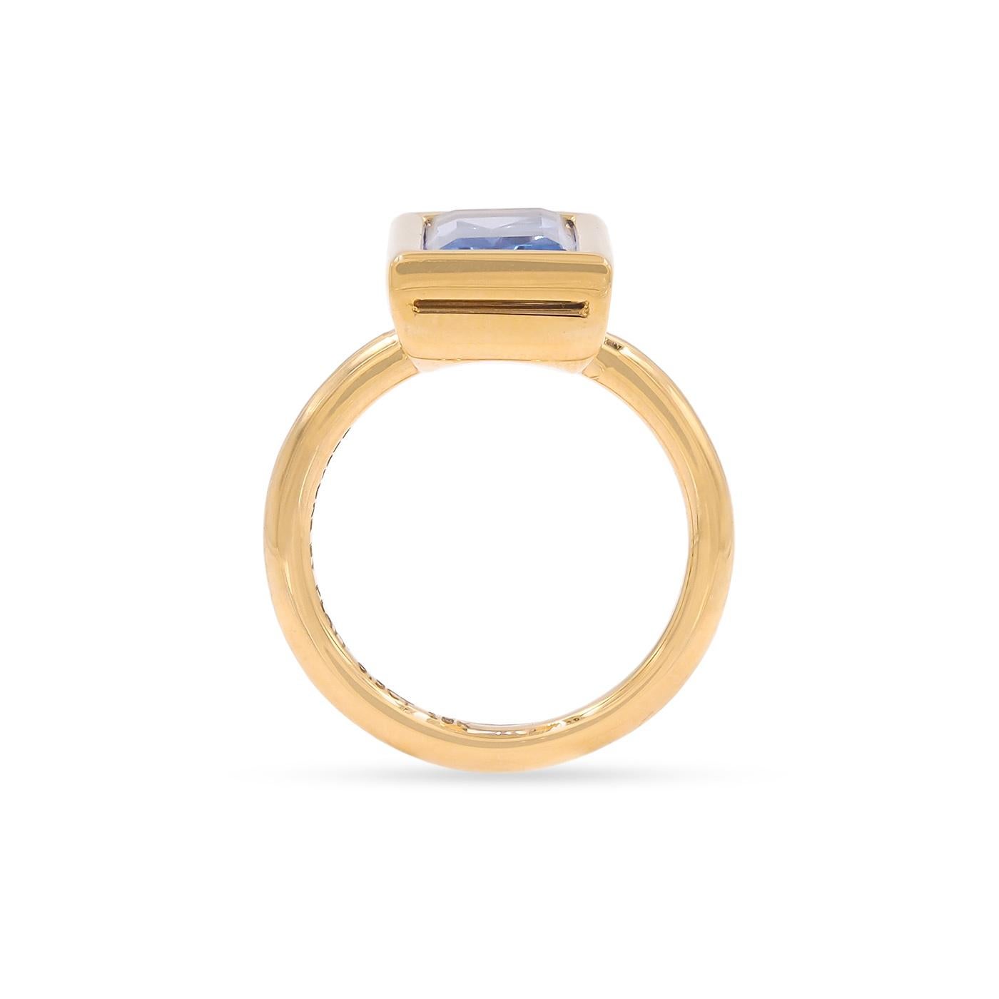 Contemporary 6.50 Carat Ceylon AGL Certified Blue Sapphire Ring from Bespoke by Platt For Sale