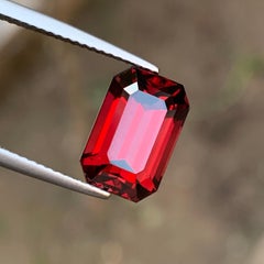6.50 Carat Deep Red Rhodolite Garnet Emerald Cut Natural Loose Gemstone for Ring