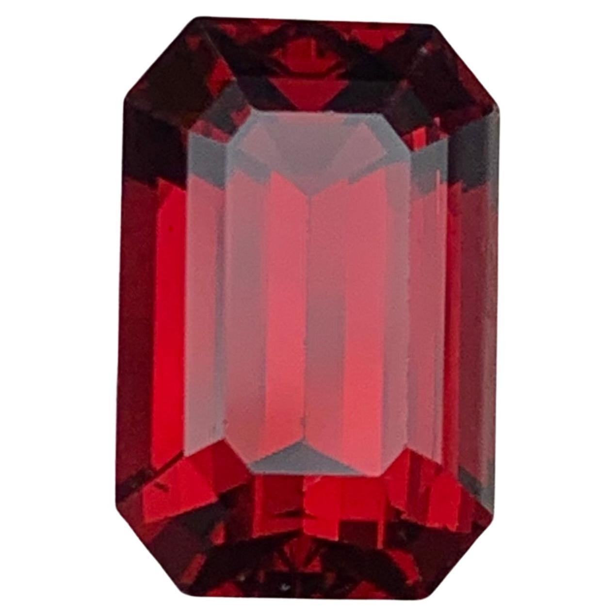 6,50 Karat tiefroter Rhodolith-Granat Smaragdschliff natürlicher loser Edelstein für Ring