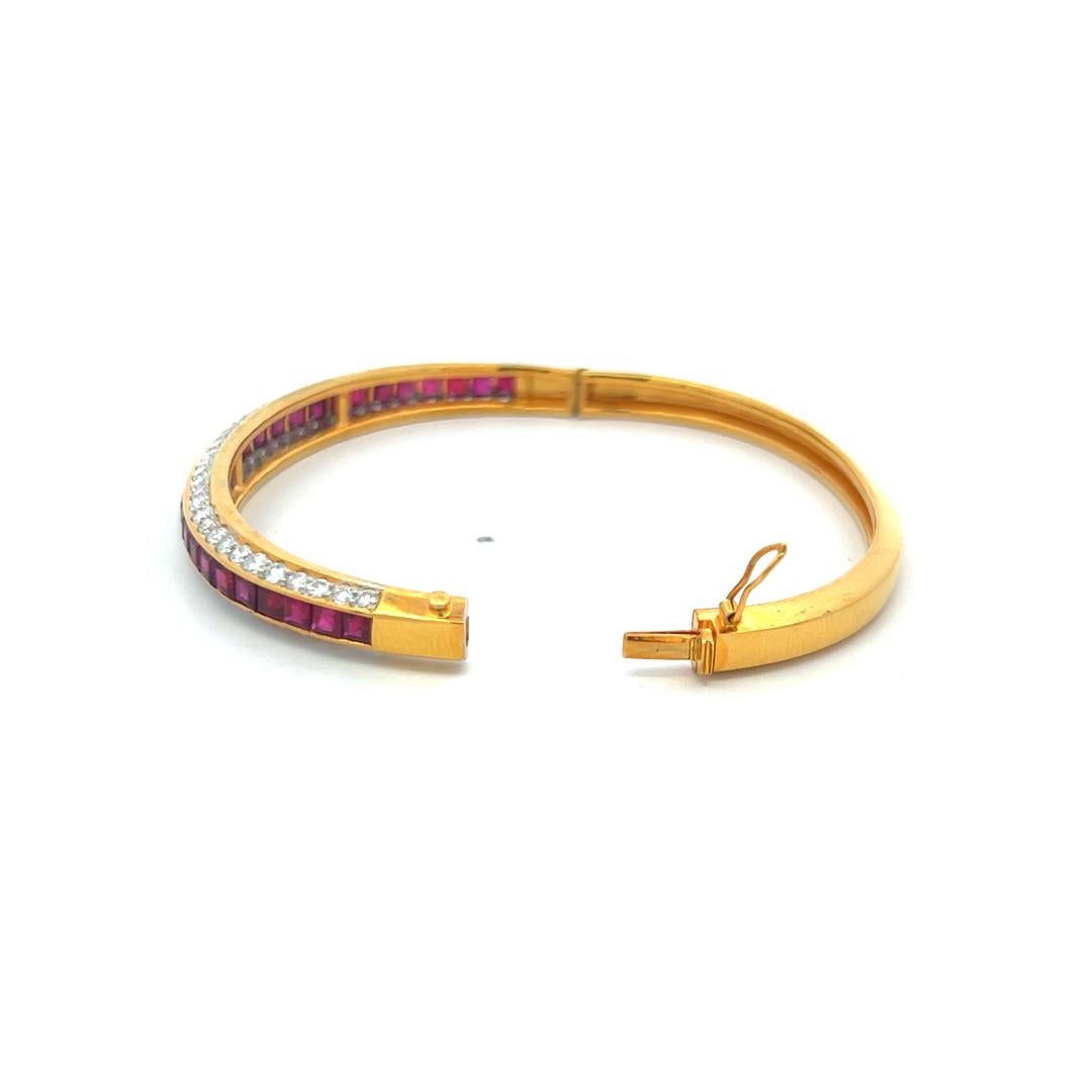 6,50 Quilates Diamante 10,50 Quilates Esmeralda Rubí Zafiro 18K YG Pulsera brazalete en venta 3