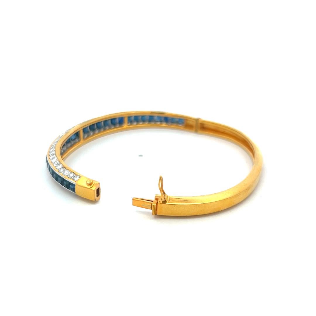 6,50 Quilates Diamante 10,50 Quilates Esmeralda Rubí Zafiro 18K YG Pulsera brazalete en venta 4