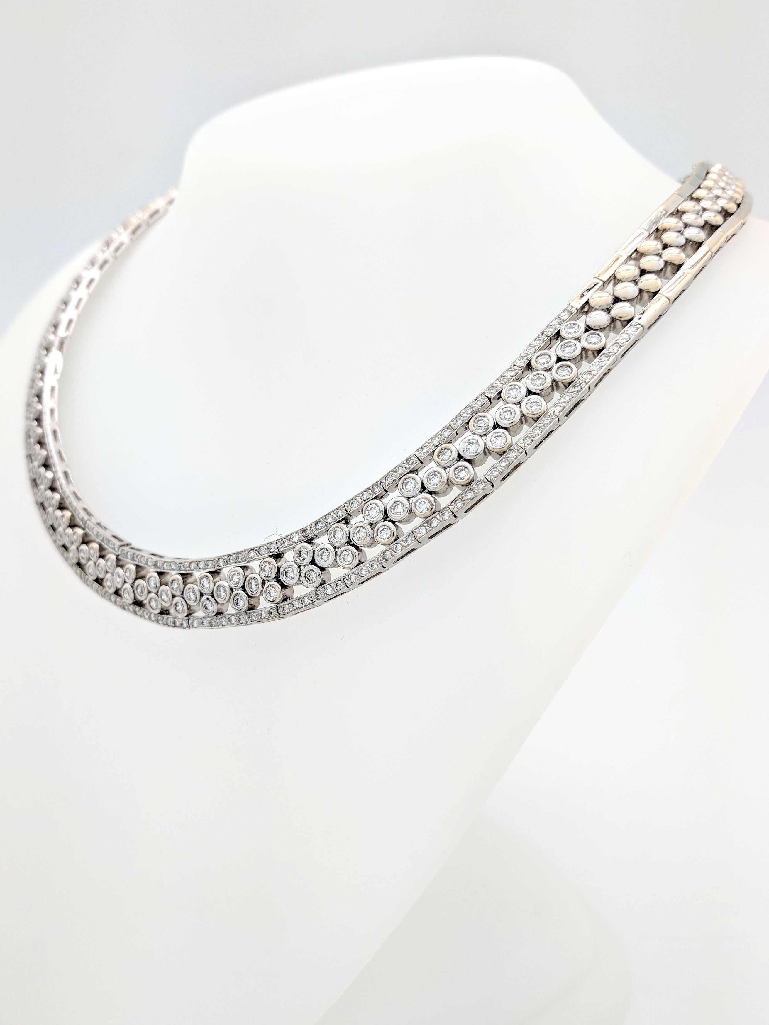Women's 6.50 Carat Diamonds White Gold Choker Necklace