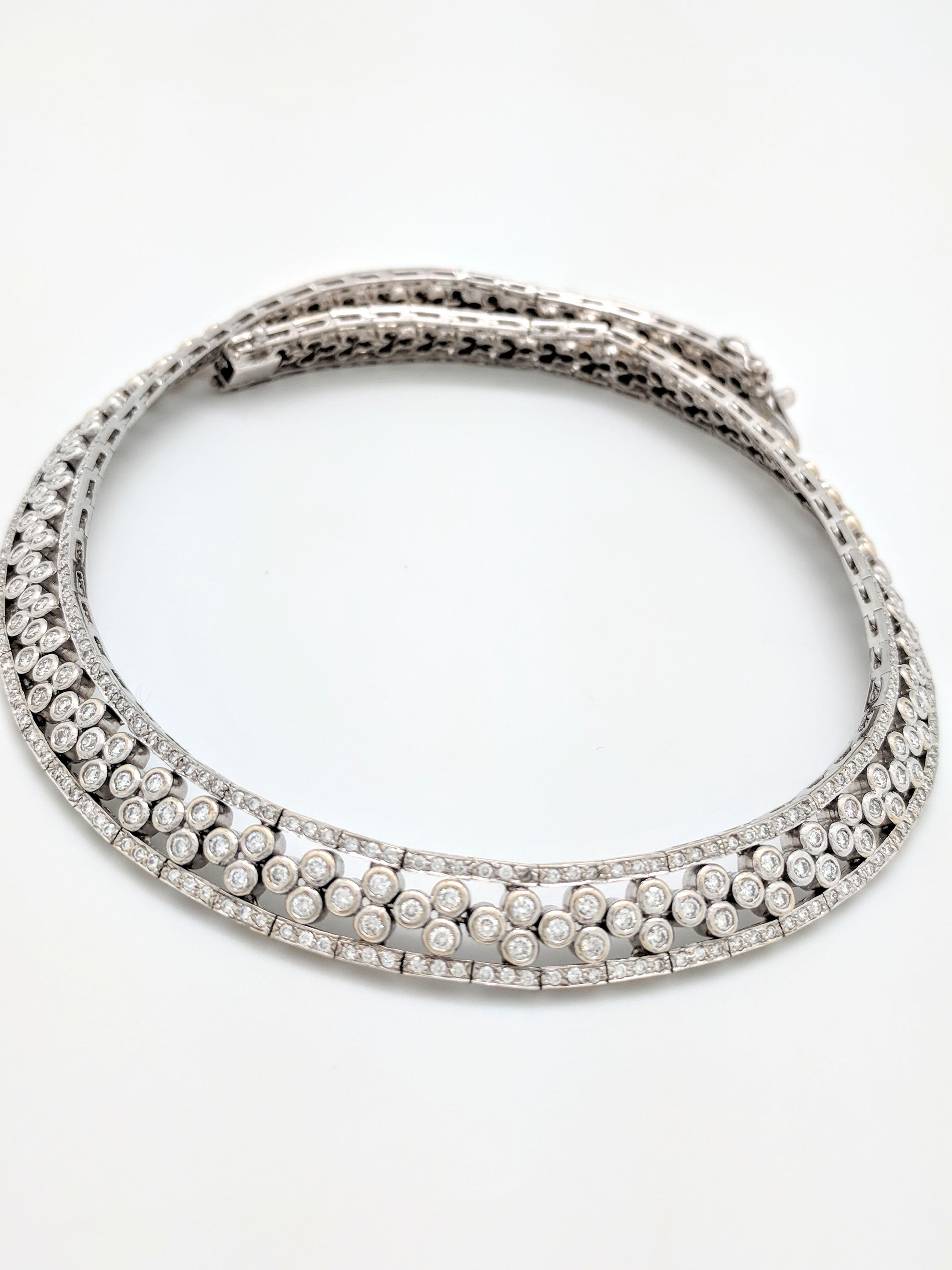 6.50 Carat Diamonds White Gold Choker Necklace 3