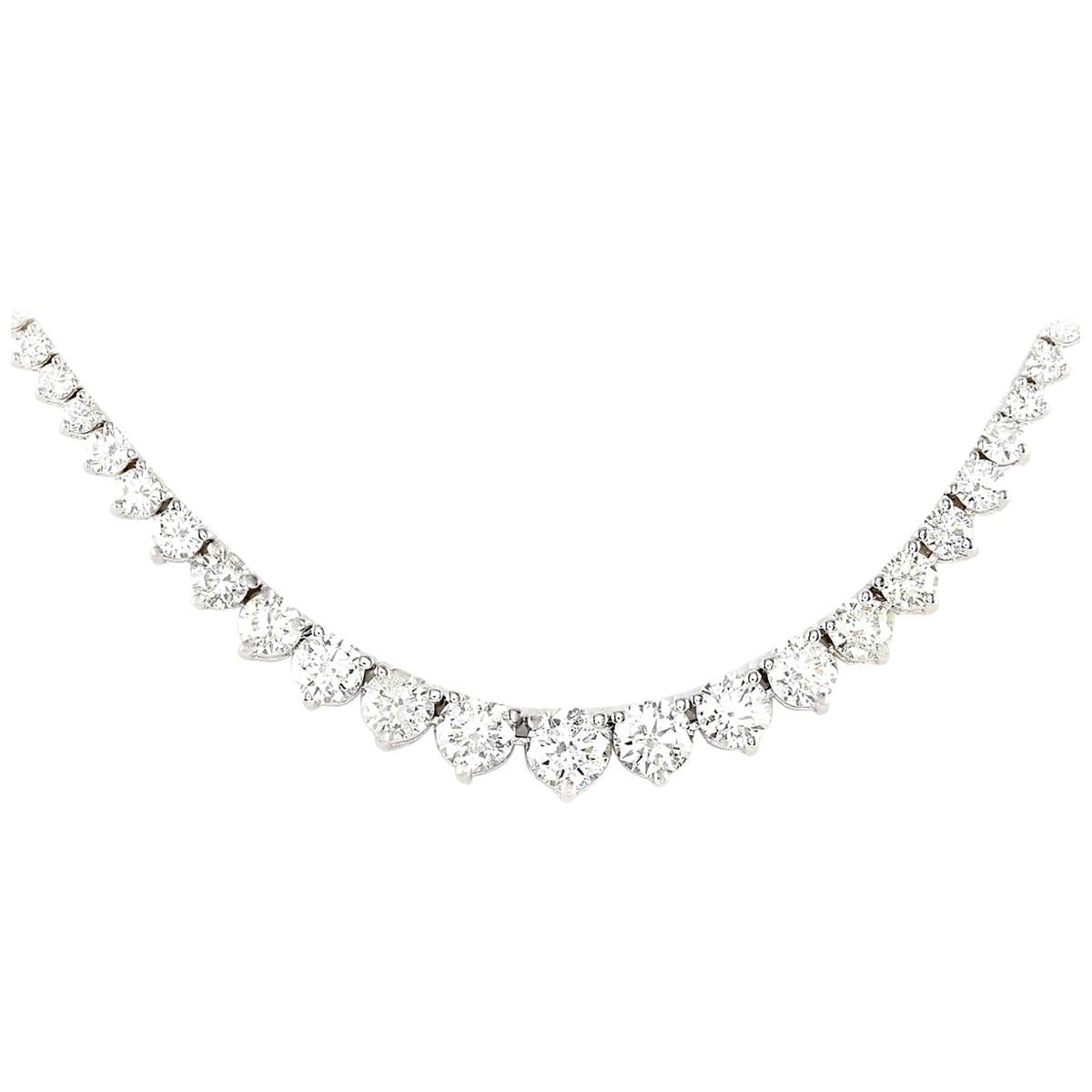 6.50 Carat Diamond 18 Karat White Gold Necklace For Sale at 1stDibs