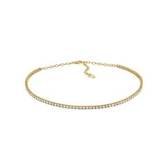 6.50 Carat Natural Diamond Choker Necklace G-H SI 14k Yellow Gold