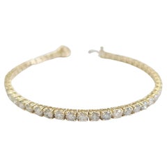 Bracciale tennis con diamanti naturali da 6,50 carati in oro giallo 14 carati