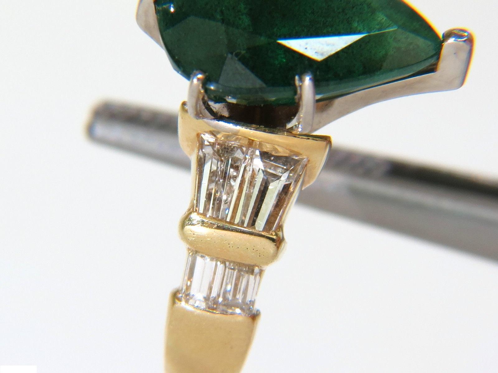 6.50 Carat Natural Emerald Diamond Ring 14 Karat 6