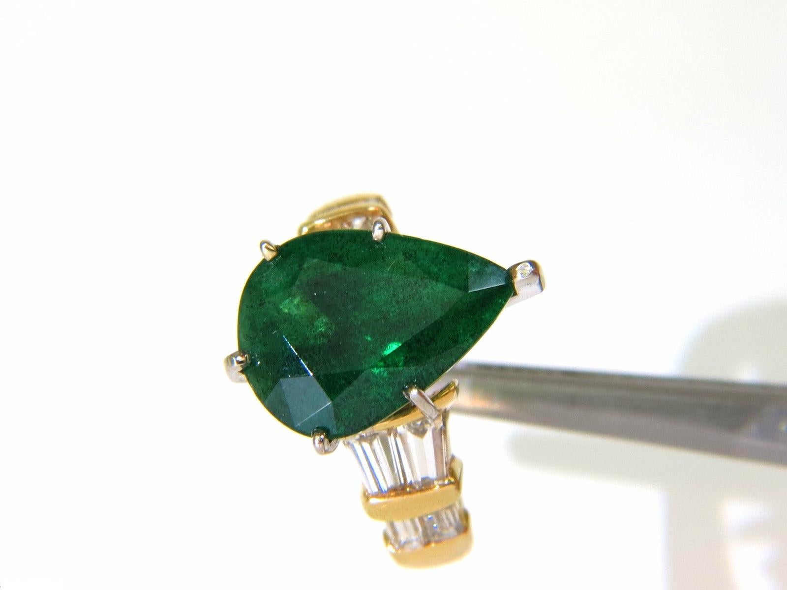 6.50 Carat Natural Emerald Diamond Ring 14 Karat 1