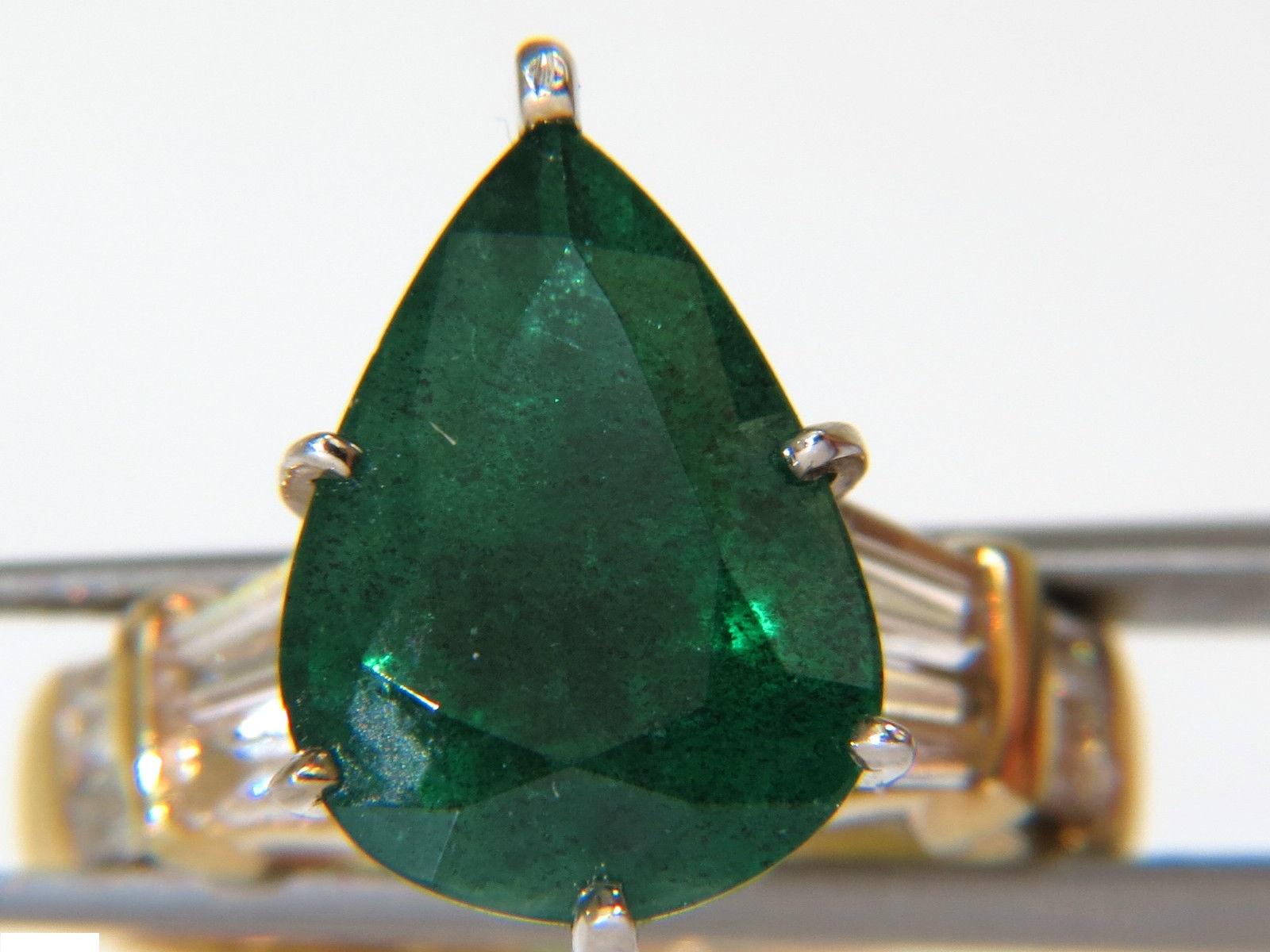 6.50 Carat Natural Emerald Diamond Ring 14 Karat 2