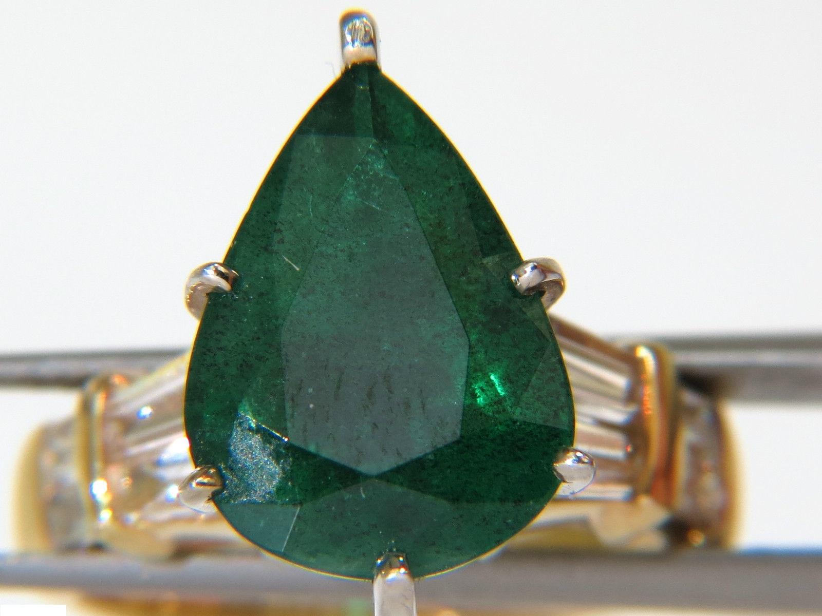 6.50 Carat Natural Emerald Diamond Ring 14 Karat 3