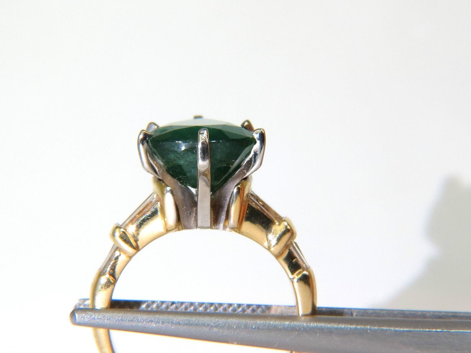 6.50 Carat Natural Emerald Diamond Ring 14 Karat 4