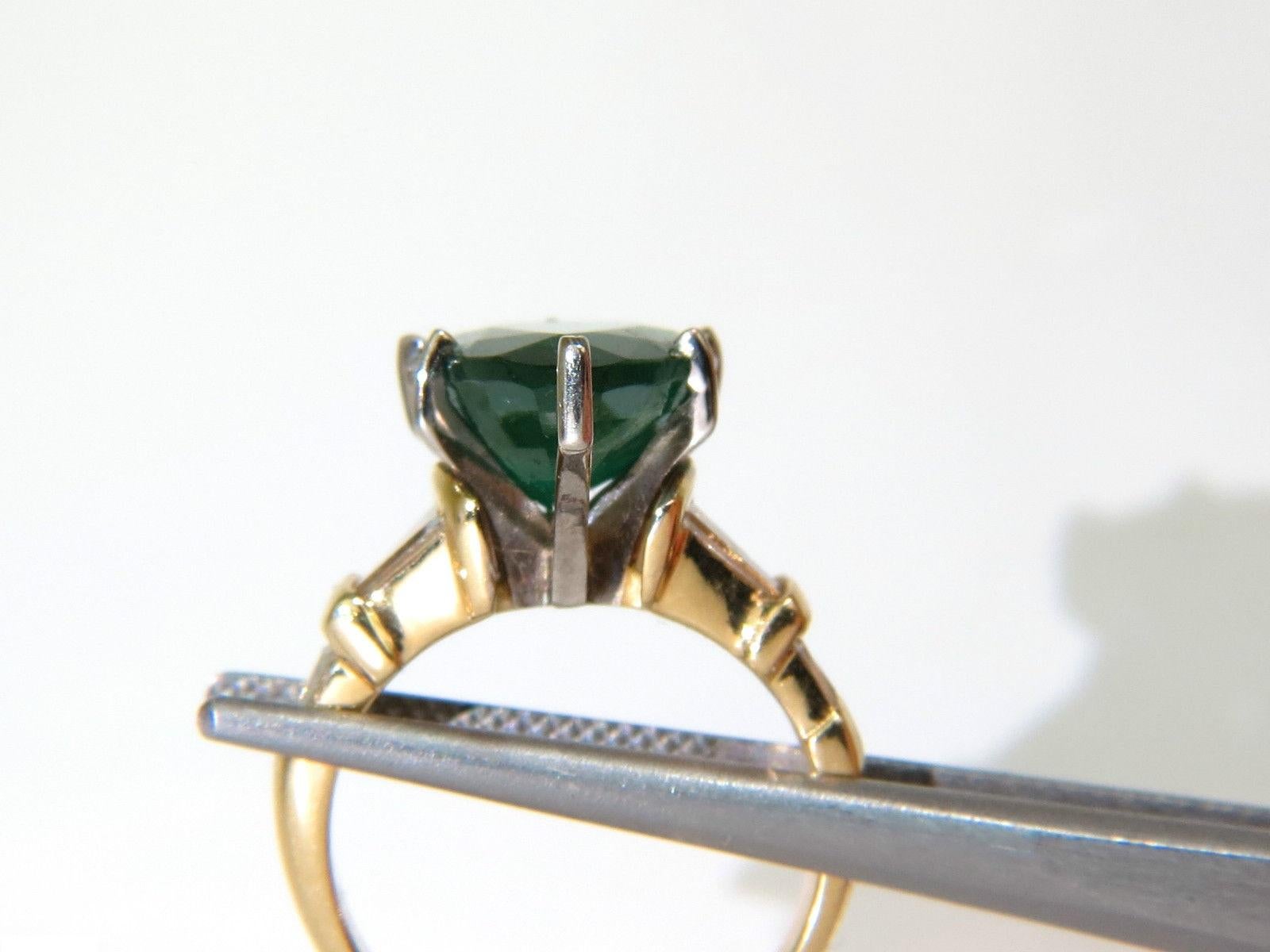 6.50 Carat Natural Emerald Diamond Ring 14 Karat 5