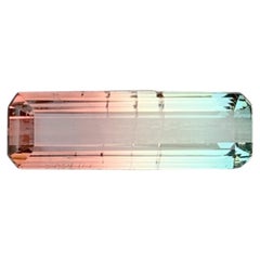 6.50 Carat Natural Loose Bicolor Tourmaline Stone Emerald Cut Afghan Gemstone