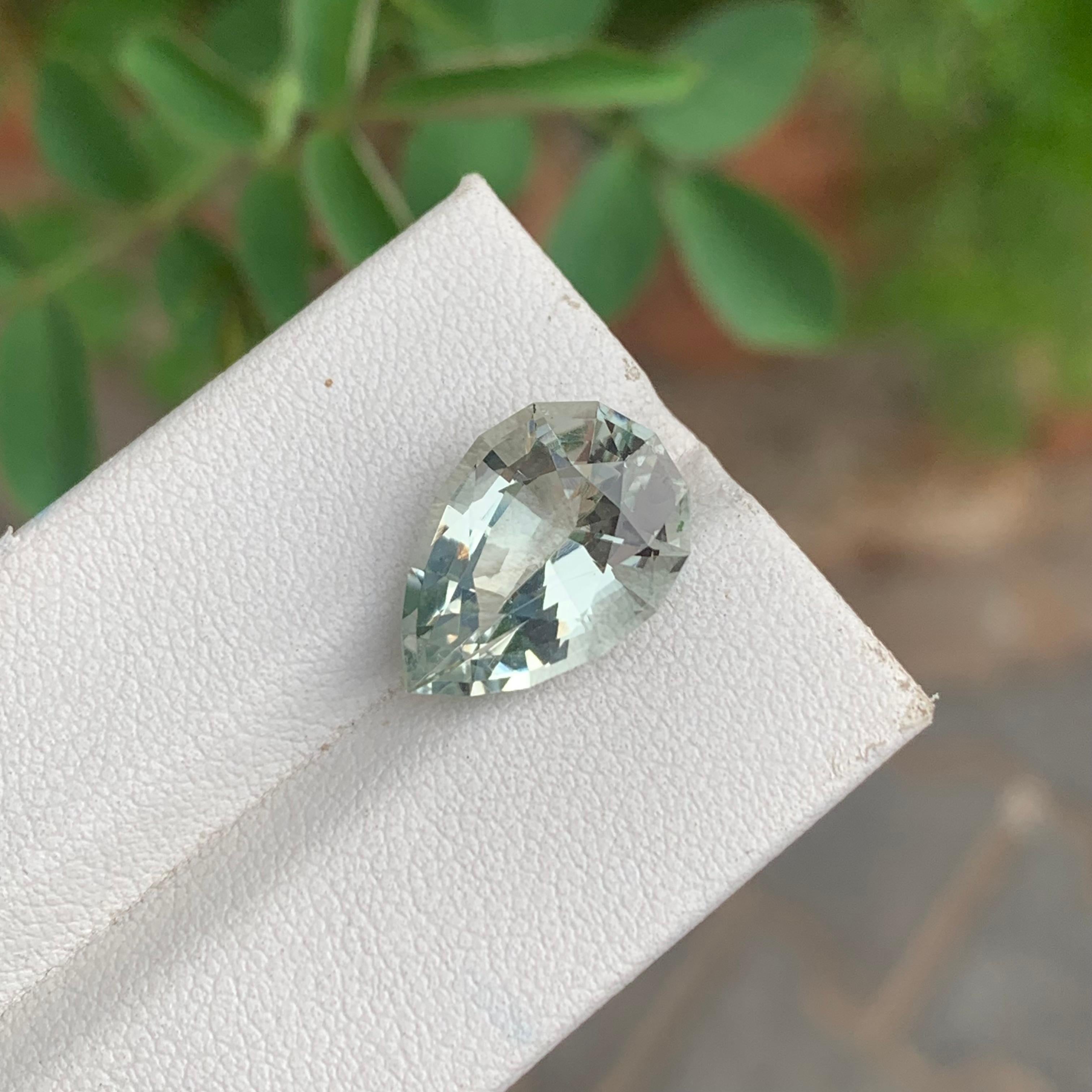 Taille poire 6.50 Carat Natural Loose Green Amethyst Pear Shape Gem For Jewellery (Améthyste verte en vrac en forme de poire pour bijoux) en vente