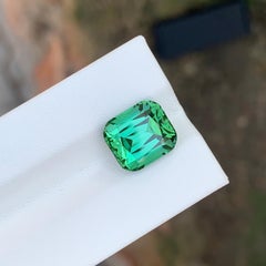 6.50 Carat Natural Loose Green Tourmaline Cushion Shape Gemstone