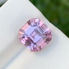6.50 Carat Natural Loose Pink Kunzite Asscher Cut Gem For Jewellery Making