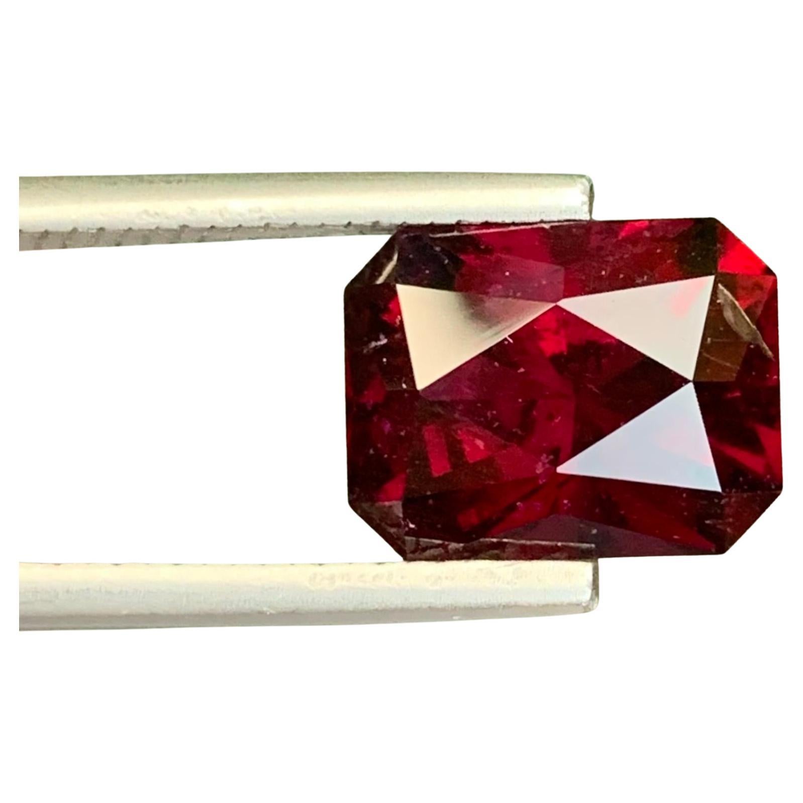 6.50 Carat Natural Loose Rhodolite Garnet Emerald Shape Gemstone