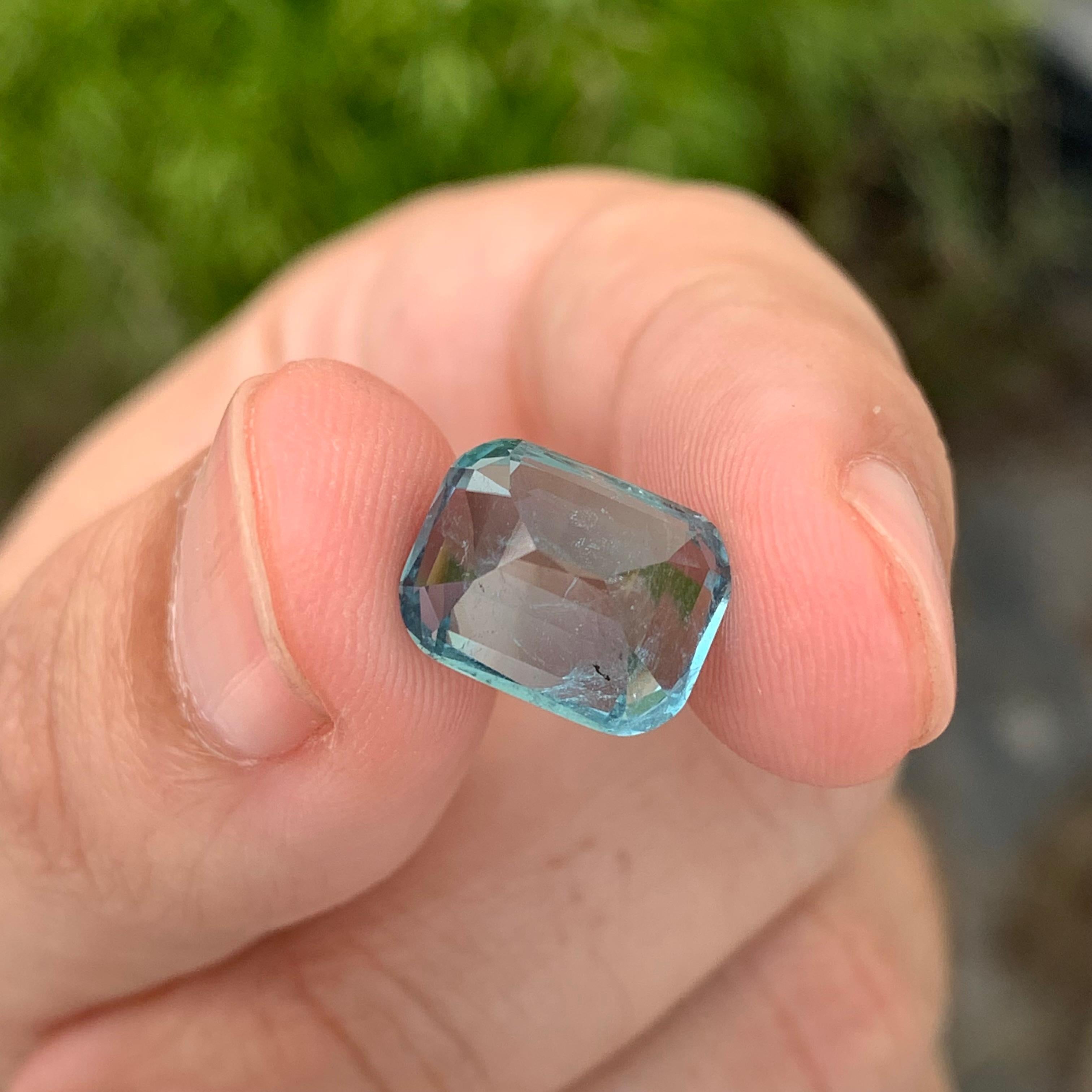 Rare Color 6.50 Carat Natural Loose Seafoam Tourmaline Cushion Shape Gem For Sale 5