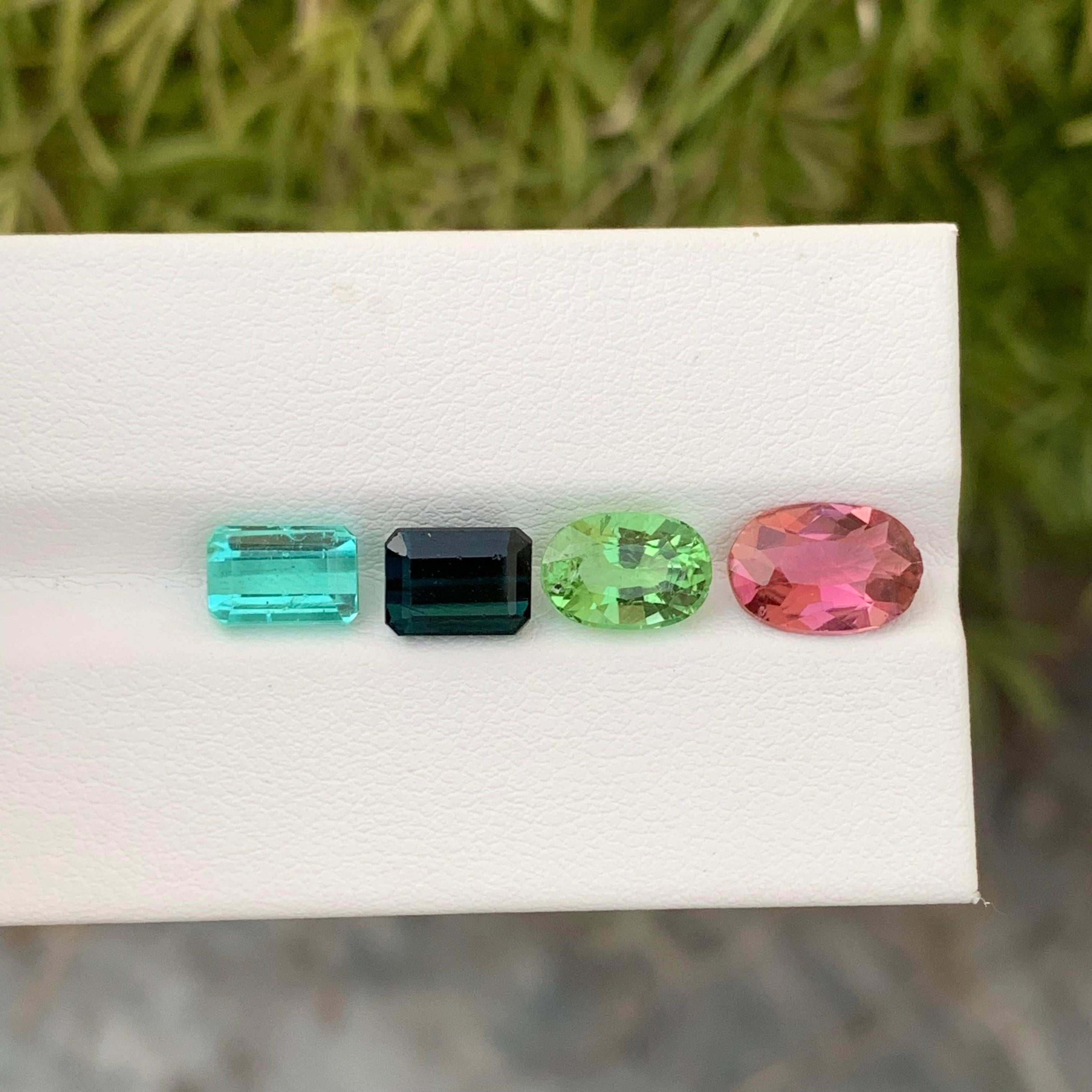 6,50 Karat natürlicher loser Turmalin Set Multi Form Edelstein für Schmuckherstellung (Arts and Crafts) im Angebot
