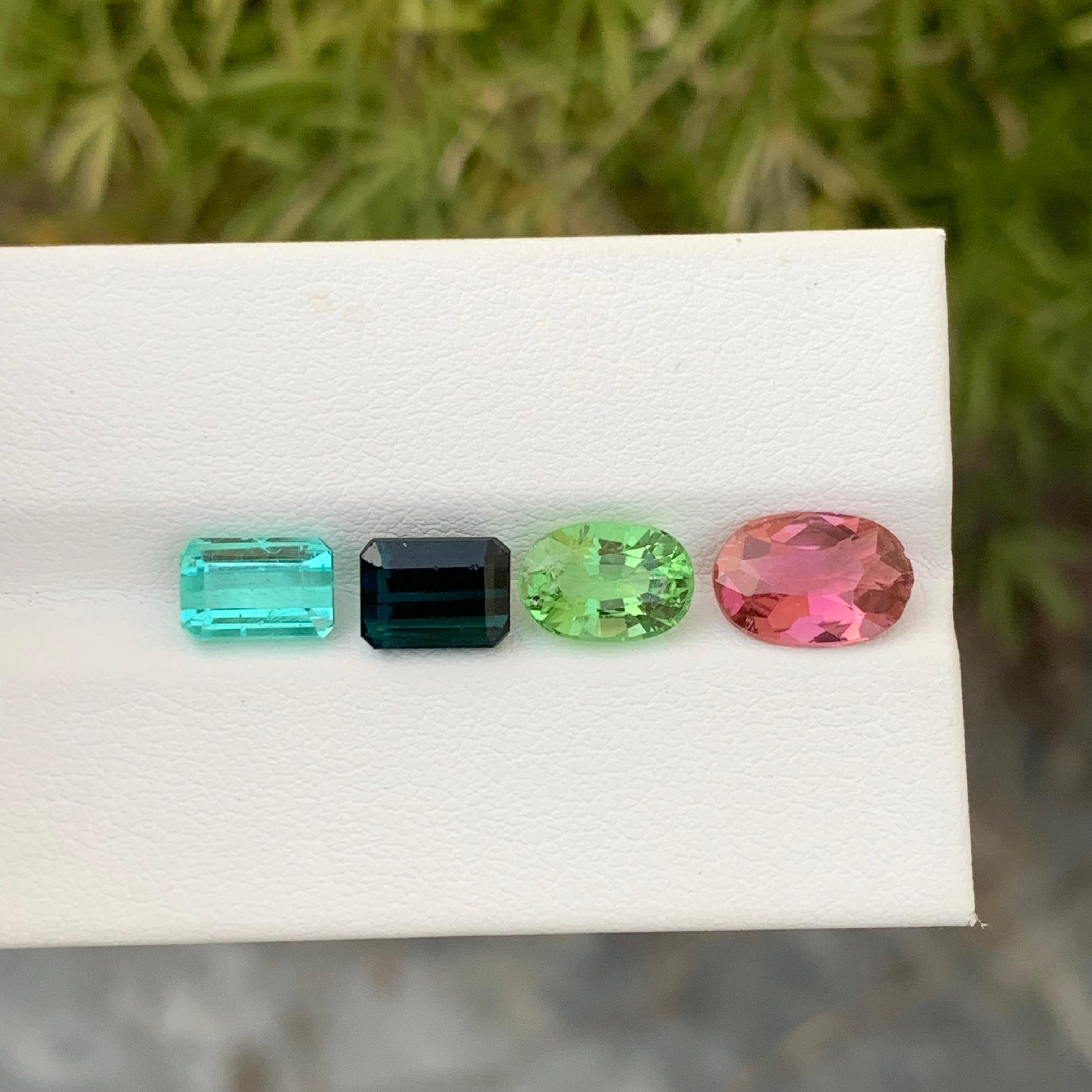 6,50 Karat natürlicher loser Turmalin Set Multi Form Edelstein für Schmuckherstellung im Angebot 3