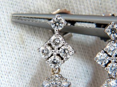 6.50 Carat Natural Round Diamonds Dangle Pear Cocktail Cluster Earrings**