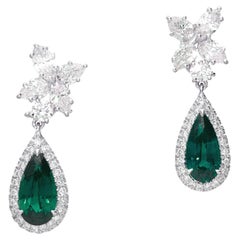 Boucles d'oreilles en diamant poire de 6,50 carats