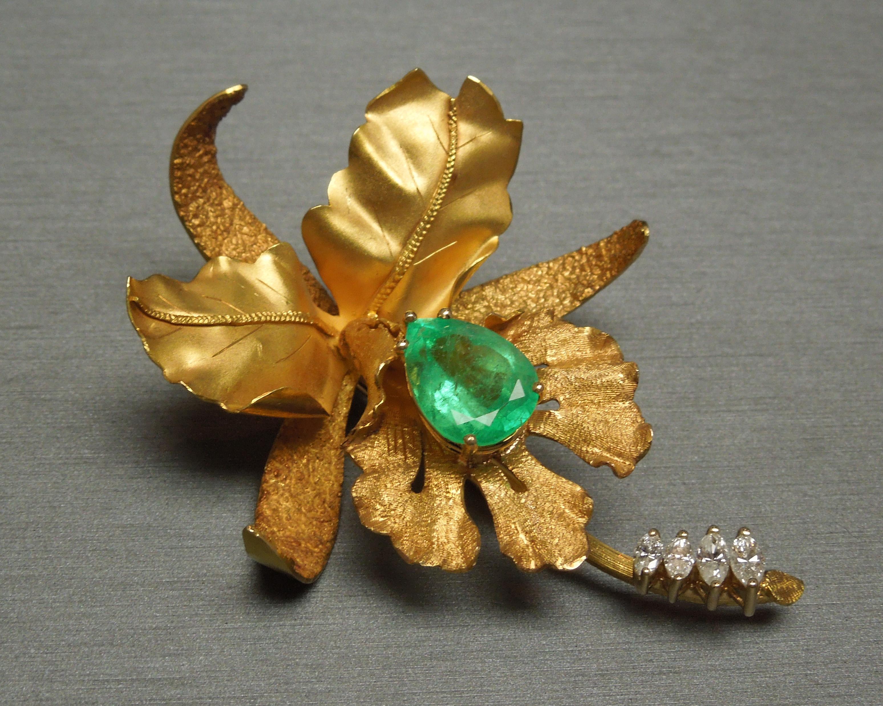 gold orchid pendant