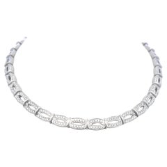 Gliederhalskette aus 18 Karat Weißgold mit 6,50 Karat rundem Brillanten G VS Diamant