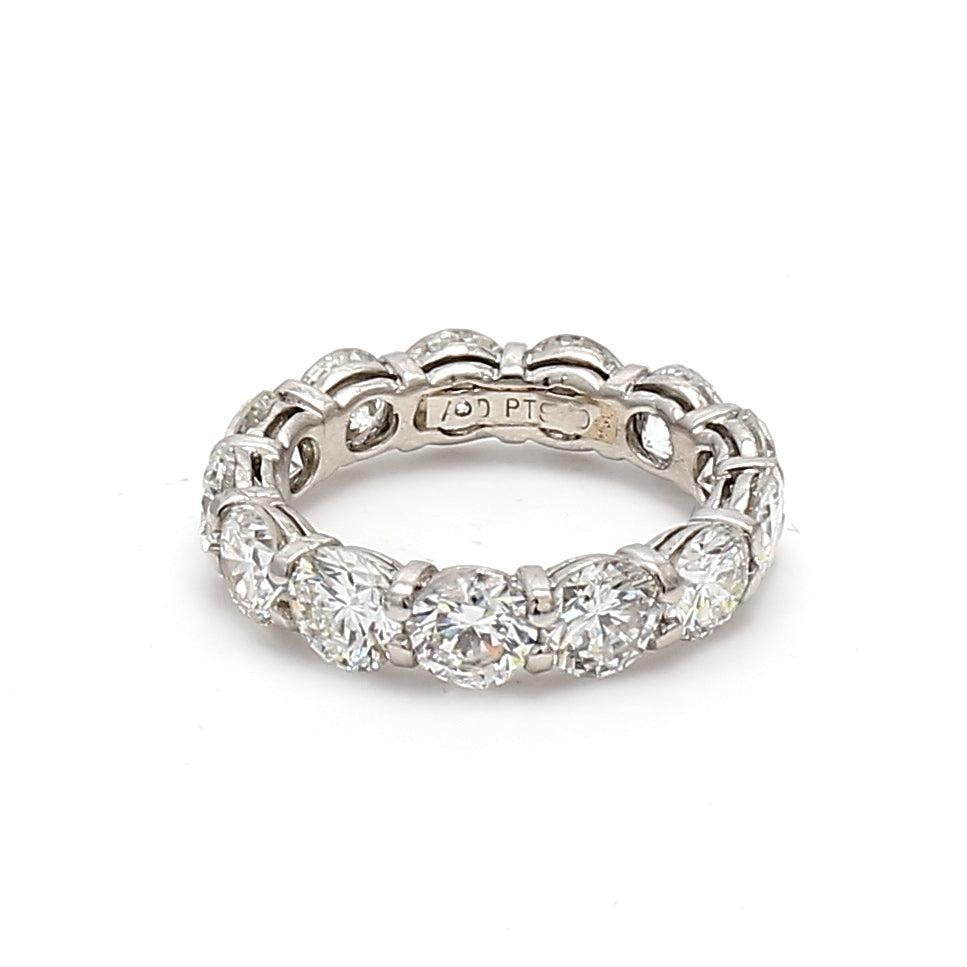 6,50 Karat Runder Brillant G VS2 Diamant Weiß Platin Band Ring (Brillantschliff) im Angebot