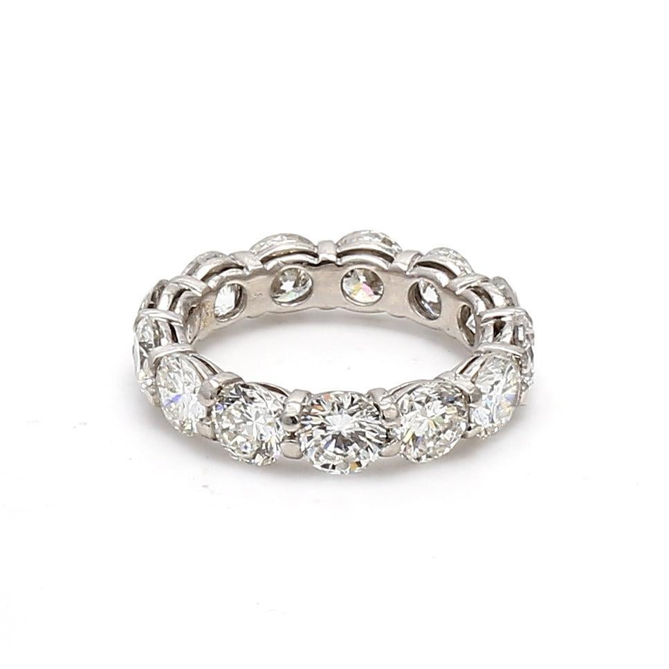 6,50 Karat Runder Brillant G VS2 Diamant Weiß Platin Band Ring Damen im Angebot