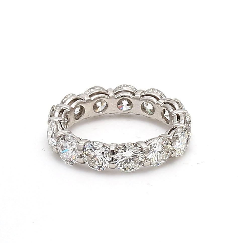6,50 Karat Runder Brillant G VS2 Diamant Weiß Platin Band Ring im Angebot 2