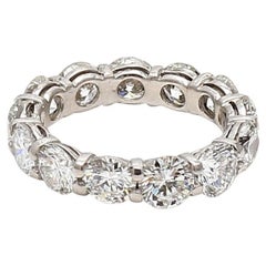 6.50 Carat Round Brilliant G VS2 Diamond White Platinum Band Ring
