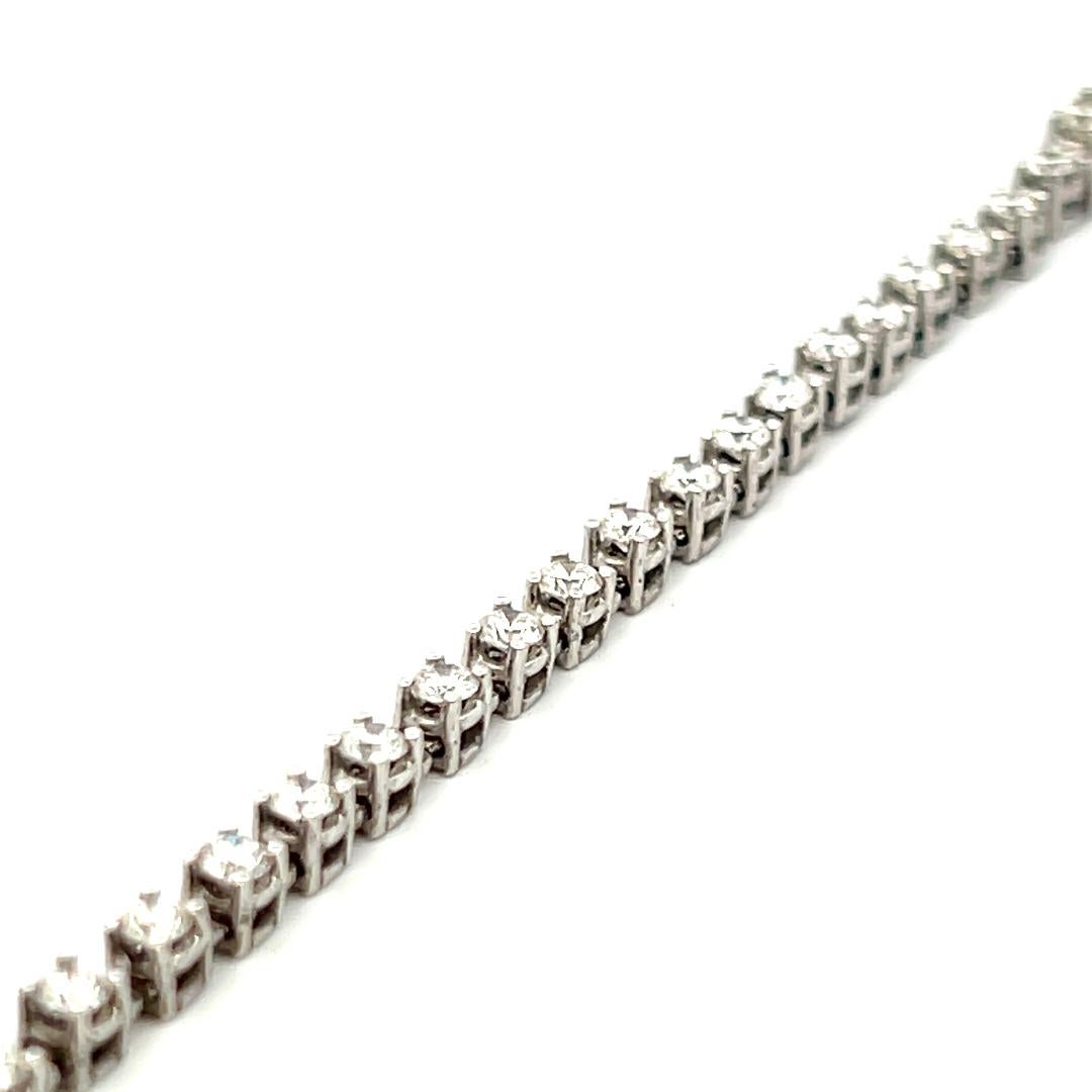 6,50 Karat Runder Brillant H VS Diamant 18 Karat Weißgold Riviera Halskette im Angebot 1