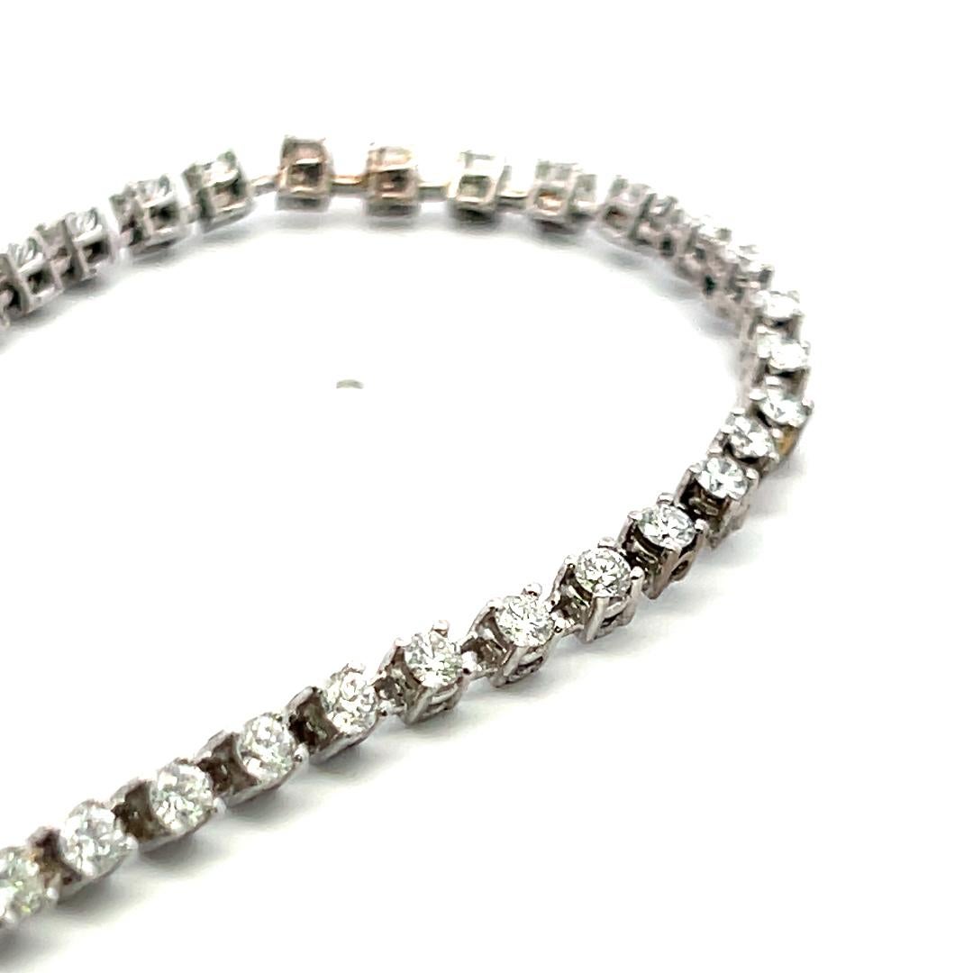 6,50 Karat Runder Brillant H VS Diamant 18 Karat Weißgold Riviera Halskette im Angebot 2