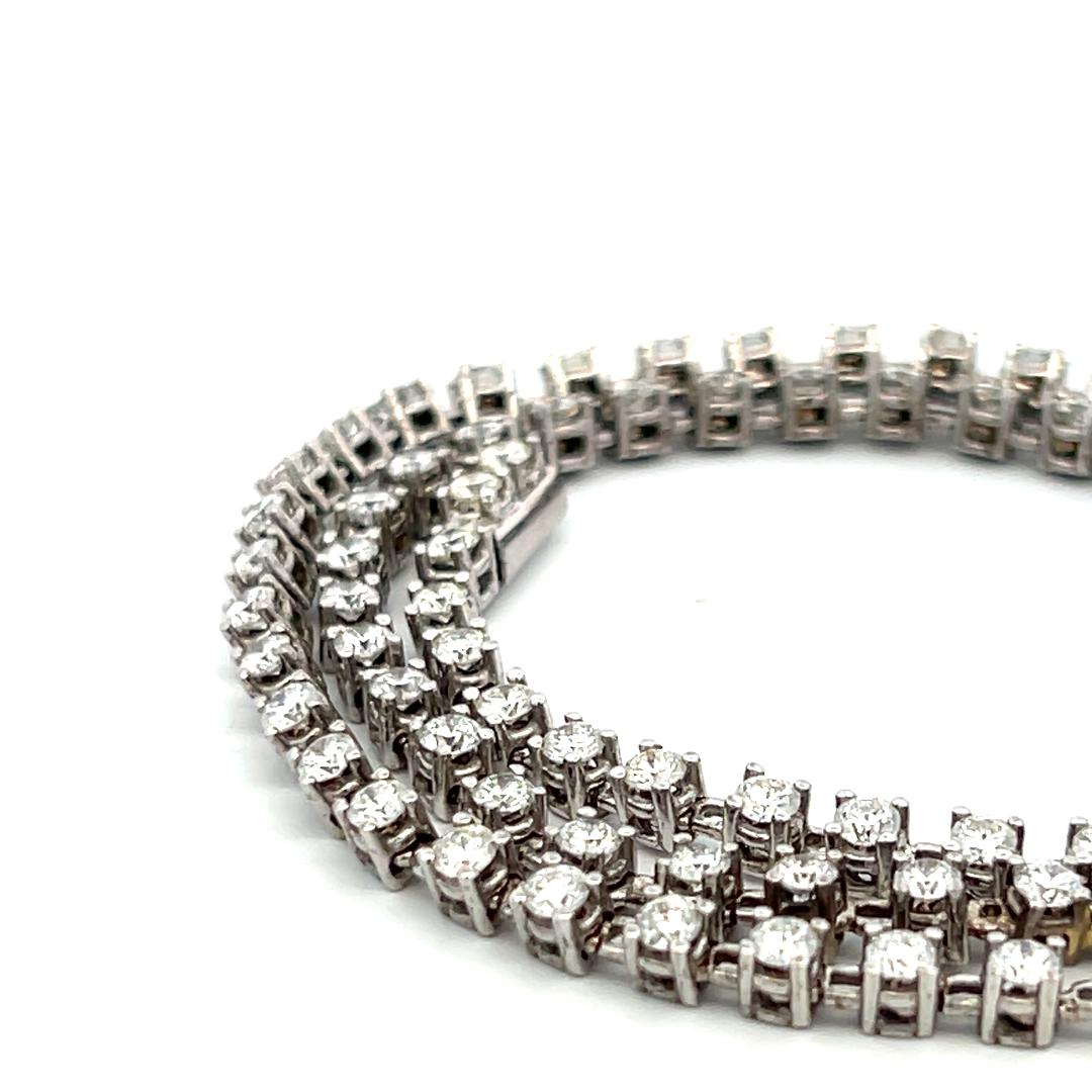 6,50 Karat Runder Brillant H VS Diamant 18 Karat Weißgold Riviera Halskette im Angebot 3
