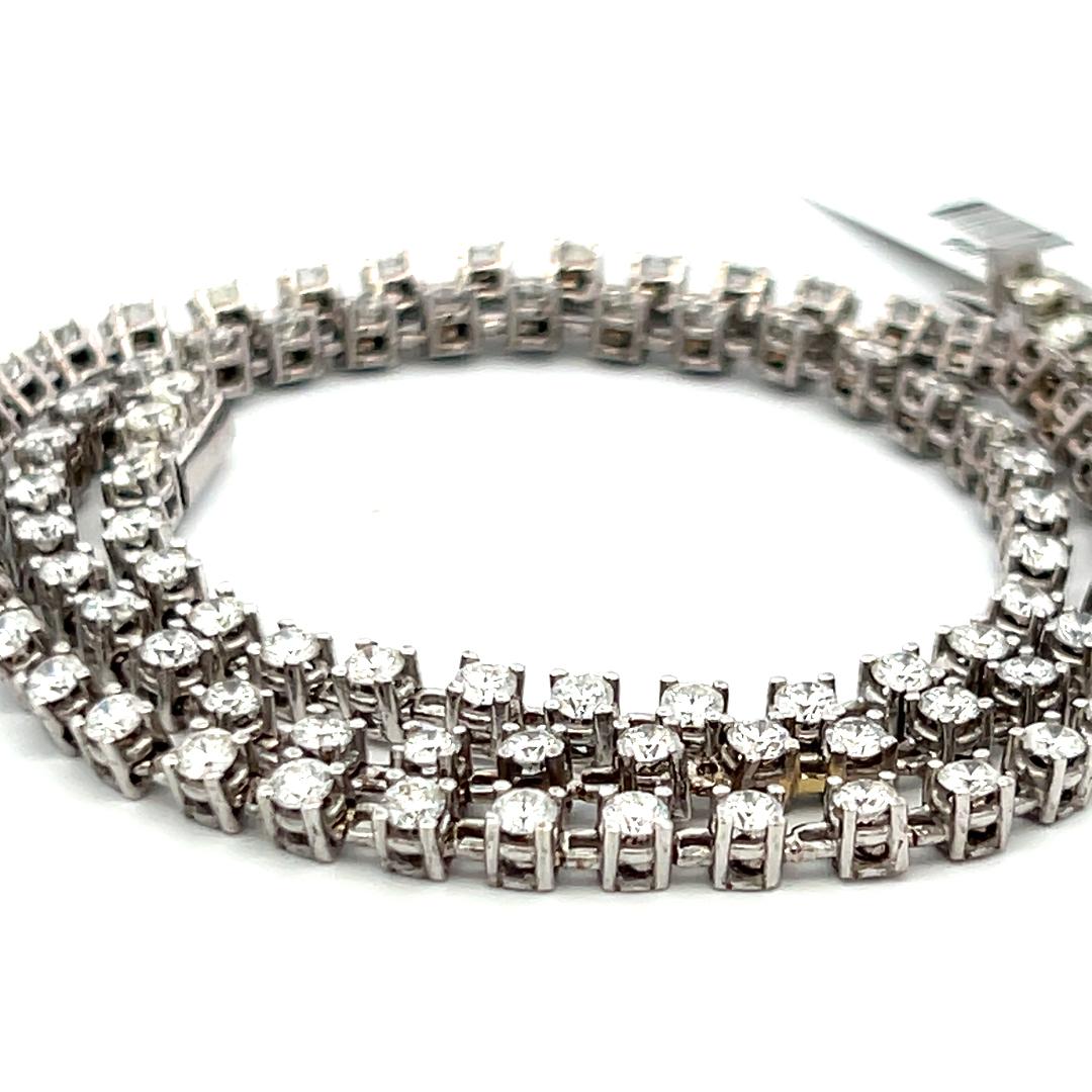 6,50 Karat Runder Brillant H VS Diamant 18 Karat Weißgold Riviera Halskette im Angebot 4
