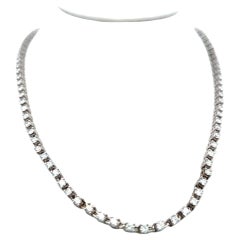 6,50 Karat Runder Brillant H VS Diamant 18 Karat Weißgold Riviera Halskette