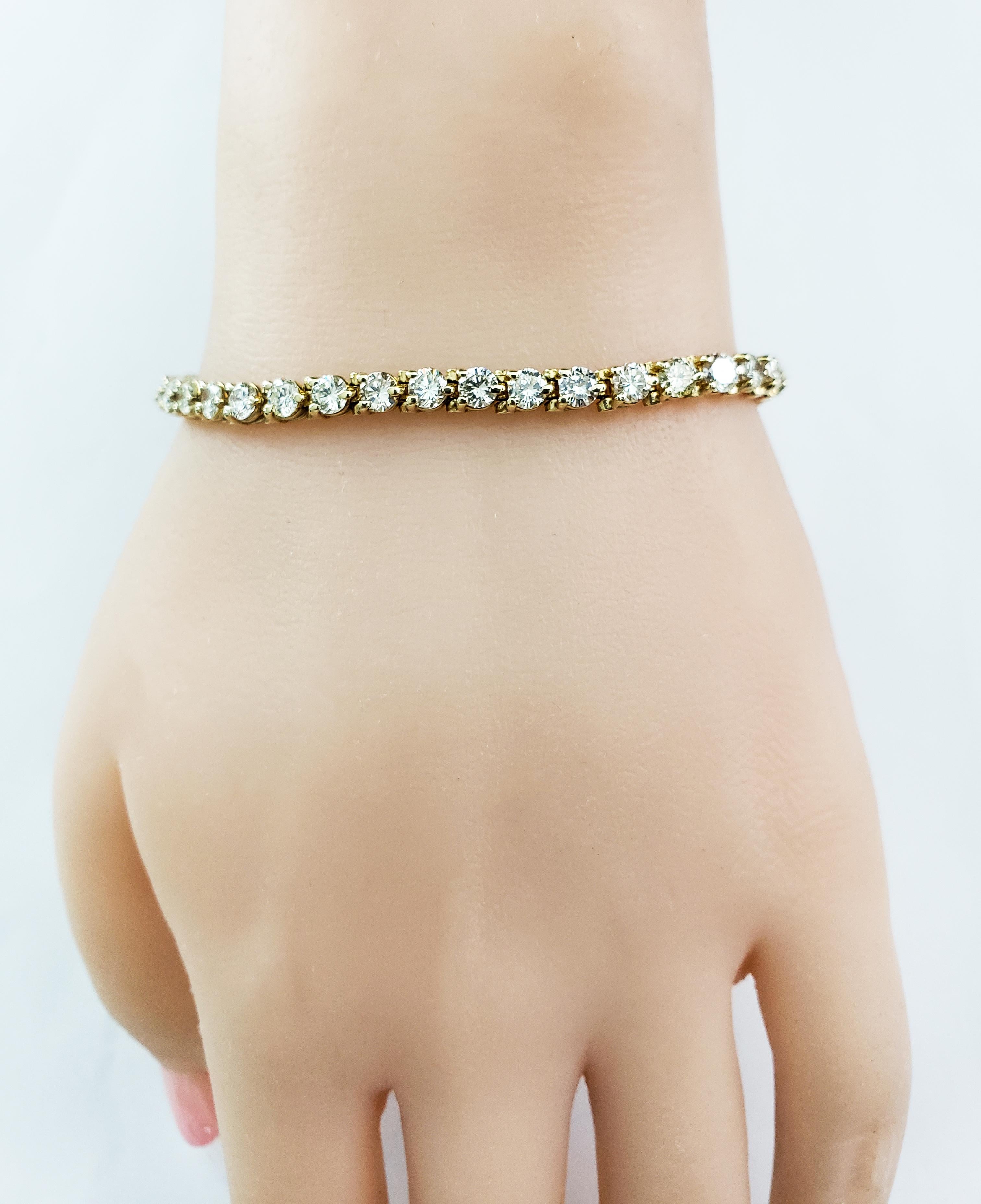 18k yellow gold diamond tennis bracelet