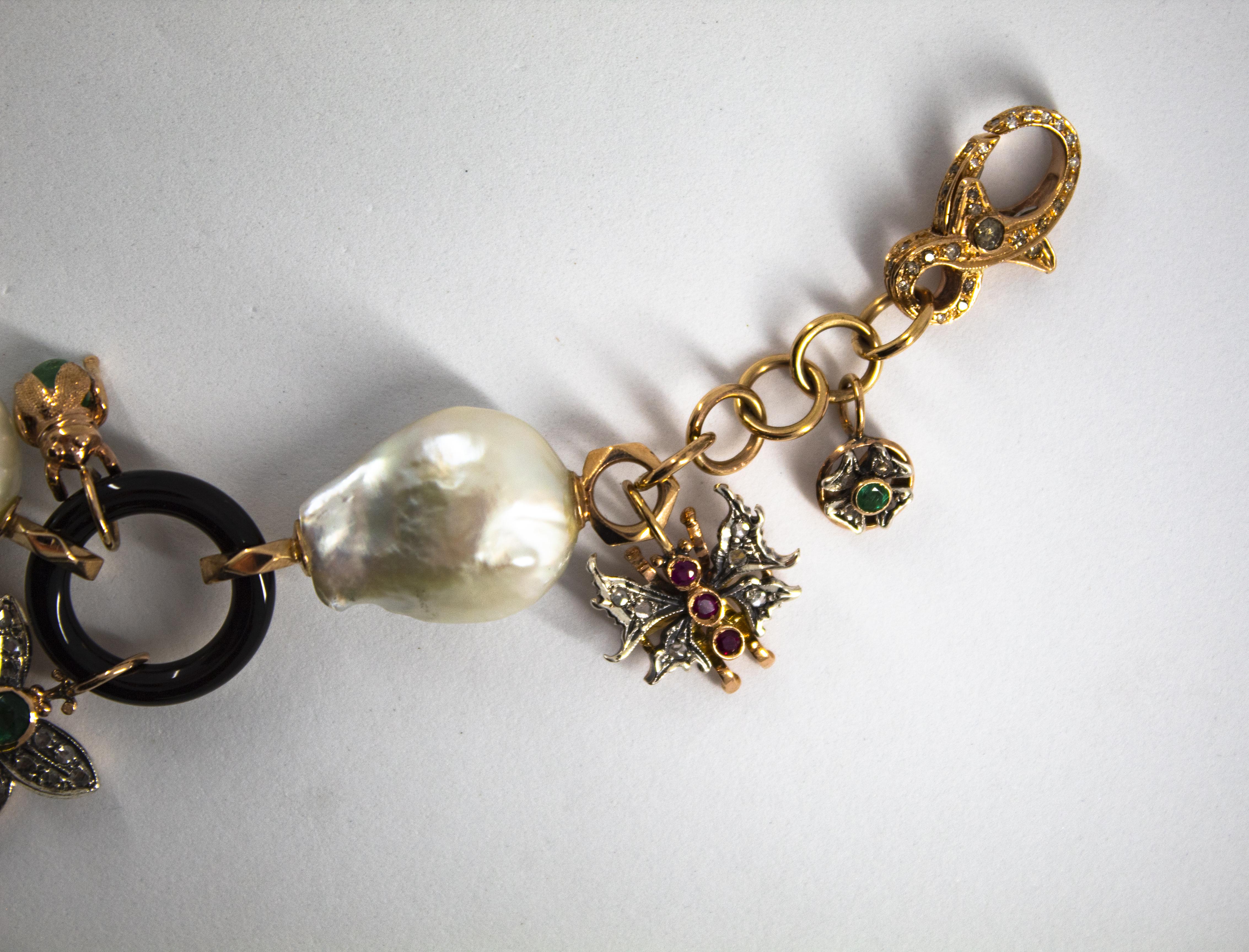 6.50 Carat Ruby Sapphire Emerald Tourmaline White Diamond Yellow Gold Bracelet 2