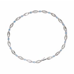 6.50 Carat Topaz White Gold Necklace