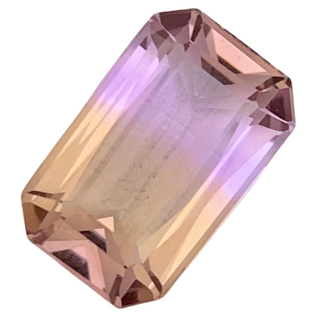6.50 Carats Faceted Natural Ametrine Ring Gem Emerald Shape From Brazil Mine