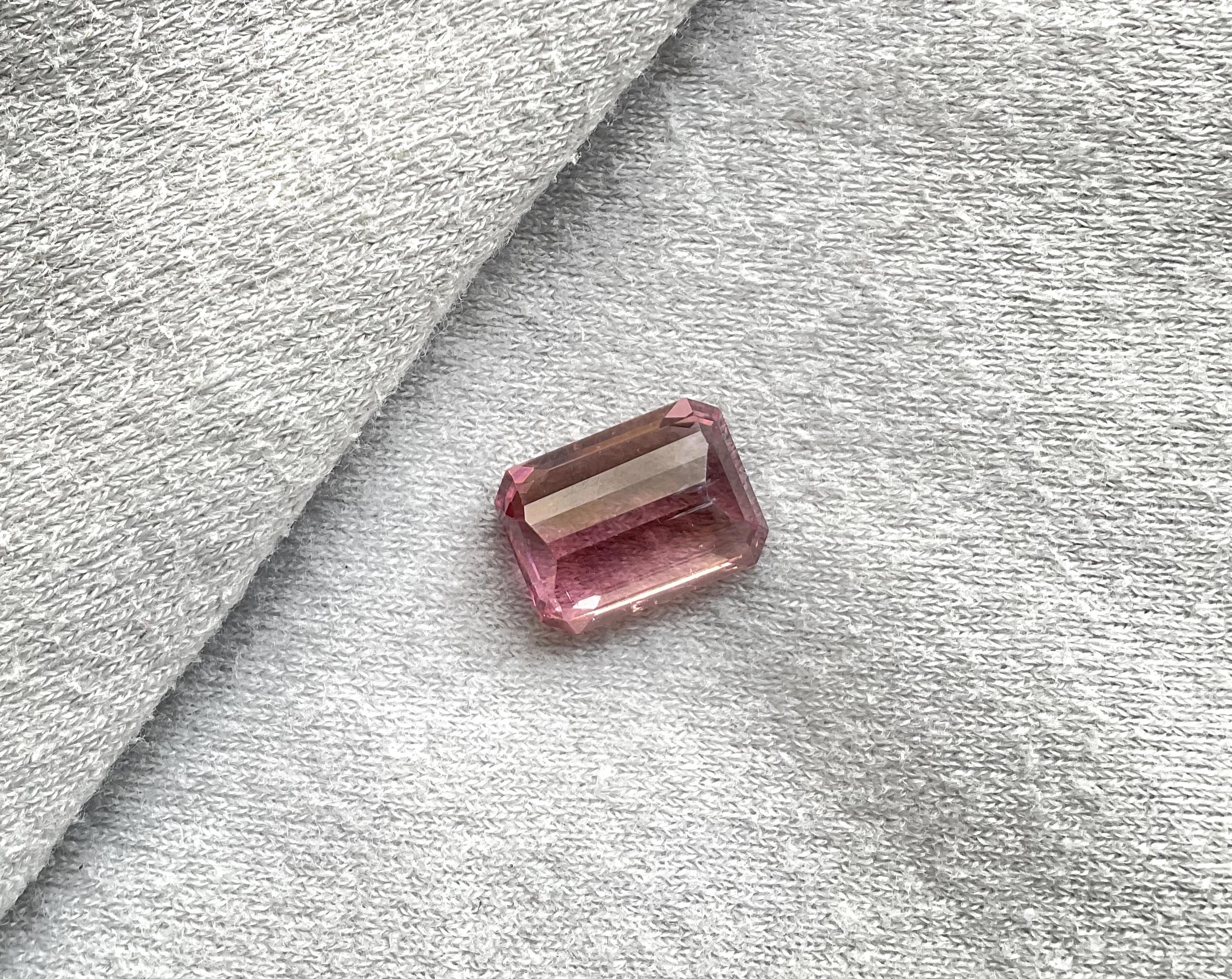 6.50 Carats Pink Tourmaline Octagon Faceted Cut Stone Natural Gemstone In New Condition For Sale In Jaipur, RJ