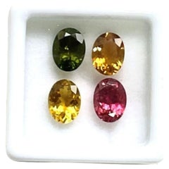 6.50 Carats Tourmaline Matched Pair, Mix Color Tourmaline Ovals Pairs Gemstones