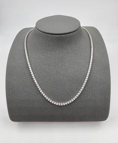 Elegant 6.50 ct Round-Cut Diamond 14K White Gold Tennis Necklace