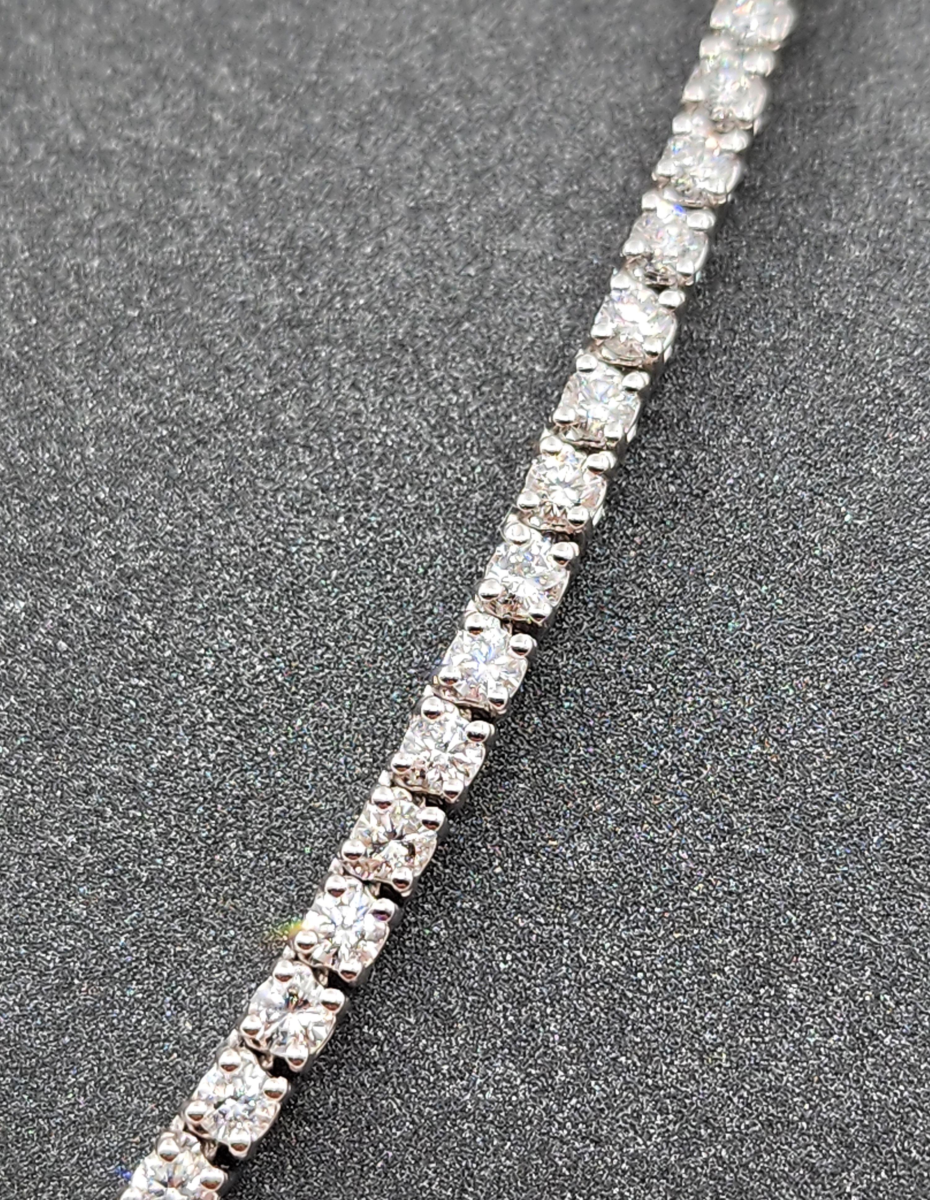 Collar de tenis con diamantes de 6.50 quilates Corte redondo en venta